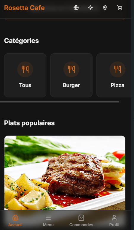 Détail du menu